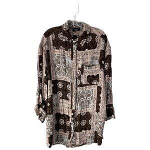 Vici Long Sleeve Tunic Button Shirt Oversized SZ M